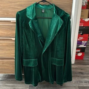 Emerald Green Velour Blazer
